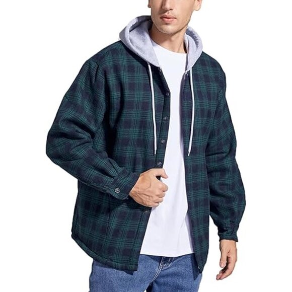 NWOT Derbars Fleece Lined Cotton Plaid Jacket M - Picture 1 of 14